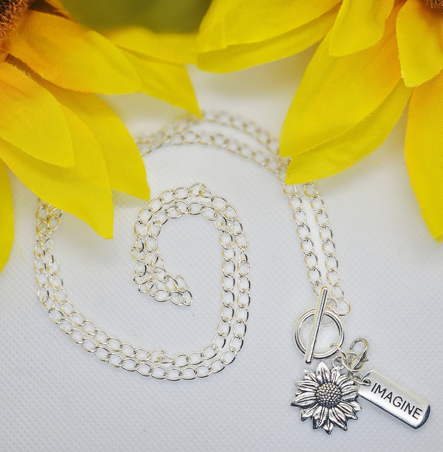 Imagine Sunflower - Silver OT Necklace
