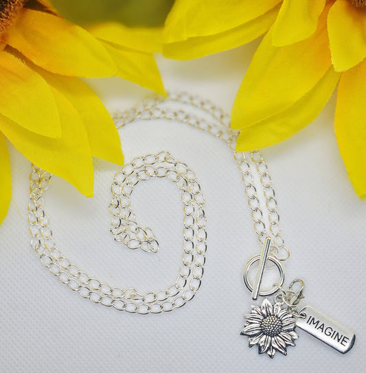 Imagine Sunflower - Silver OT Necklace