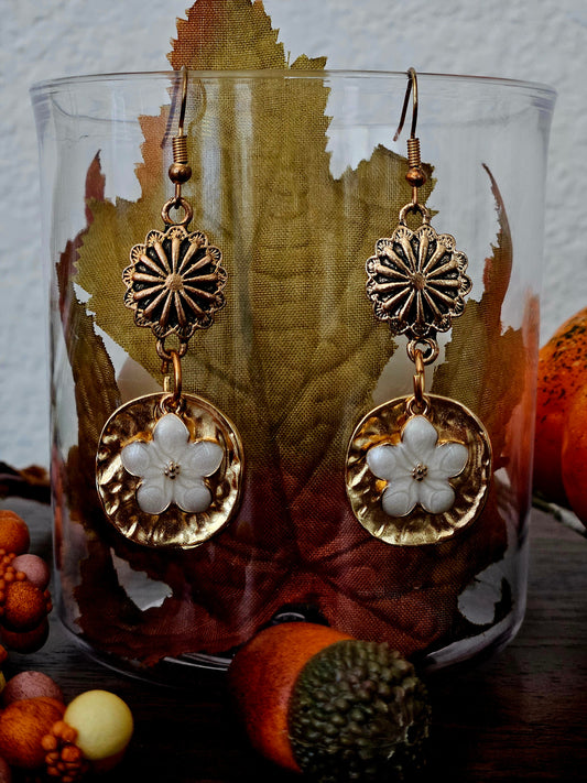 Dangle Cherry Blossom Flower Earrings