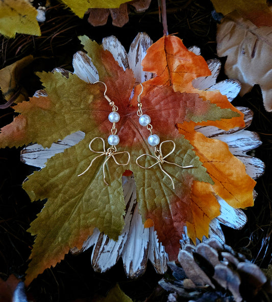 Dangle Wired Bow Earrings